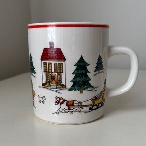 The Joy of Christmas by JAMESTOWN Holiday Coffee Mug winter sleigh Christmas
